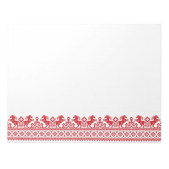 Red rearing horses notepad (Front)