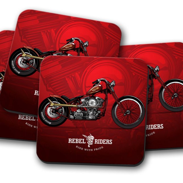 Red Rebel Rider Motorcycle Coaster | Coaster Set (Creator Uploaded)