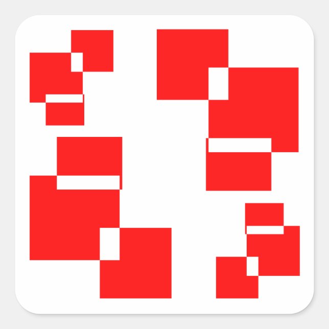 red rectangle intersected square sticker (Front)