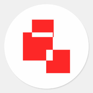 red rectangles intersected classic round sticker