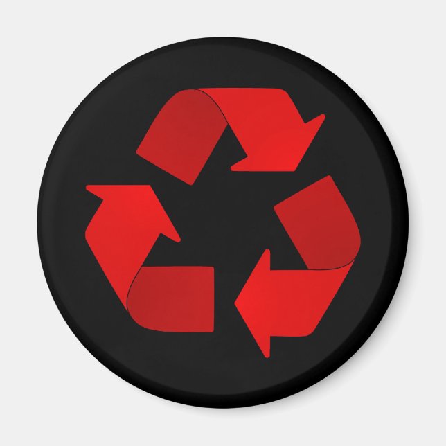 Red Recycling Symbol Magnet (Front)