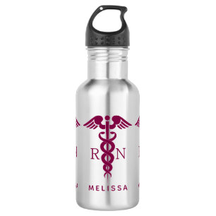 Red Red Caduceus Nurse Medical Symbol 532 Ml Water Bottle