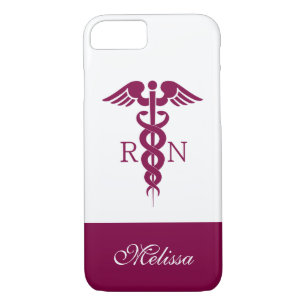 Red Red Caduceus Nurse Medical Symbol iPhone 8/7 Case