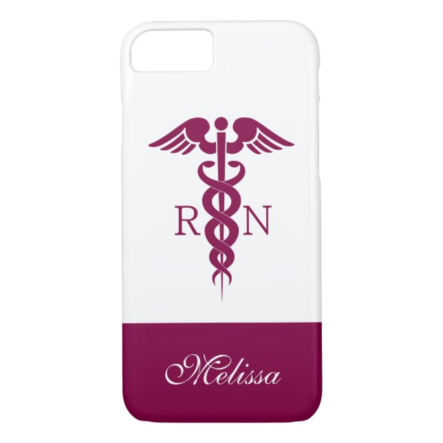 Red Red Caduceus Nurse Medical Symbol Case-Mate iPhone Case (Back)