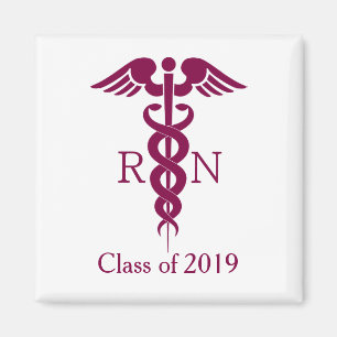 Red Red Caduceus Nurse Medical Symbol Magnet