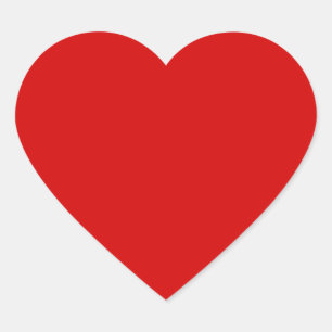 Red-red, party red, solid colour, heart sticker