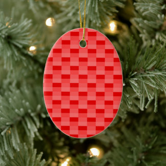 Red Red Red in Color Blocks Ceramic Tree Decoration