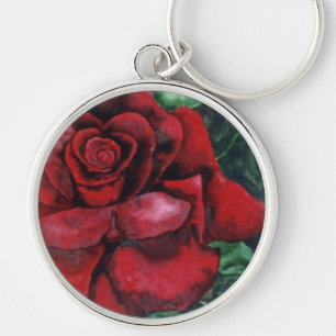 "Red Red Rose" Floral Keychain