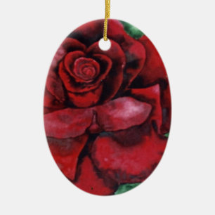 "Red, Red Rose" Floral Ornament
