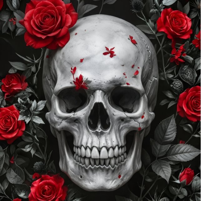 Red Red Roses Skull – Decoupage Paper (Creator Uploaded)