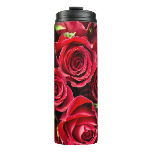 Red, red roses thermal tumbler
