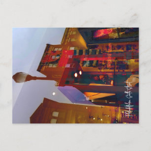 Red reflections on the streets of Philadelphia Postcard