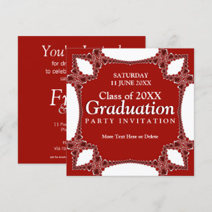 Red Regalia Graduation Invitation