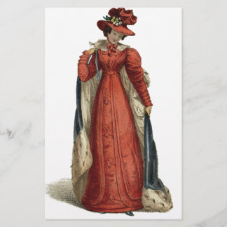 Red Regency Lady Stationery