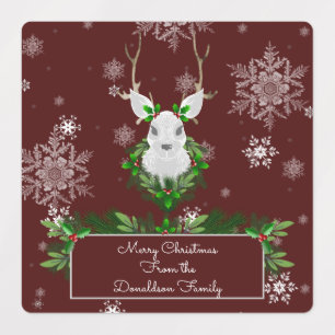 Red Reindeer Baking Labels