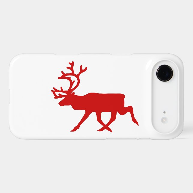 Red Reindeer / Caribou Silhouette (Back (Horizontal))