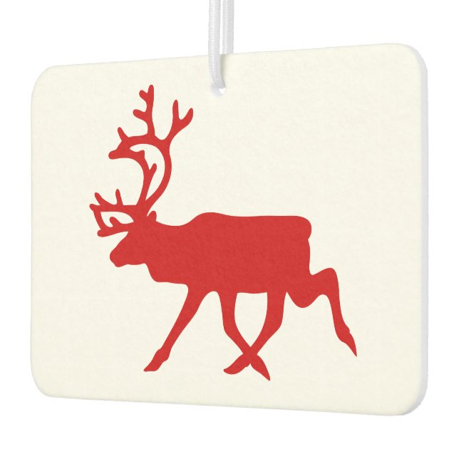 Red Reindeer / Caribou Silhouette Car Air Freshener (Left)