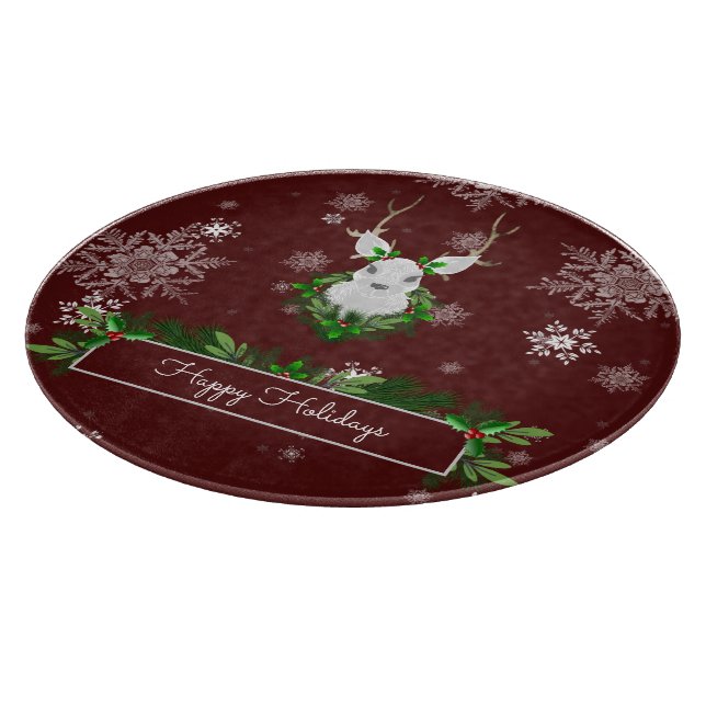 Red Reindeer Cutting Board (Corner)