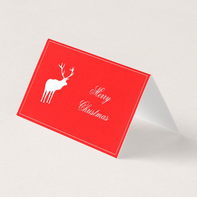 Red Reindeer Elegant Holiday Card (Front)