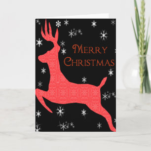 Red Reindeer Holiday Card