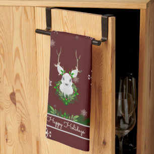 Red Reindeer Kitchen Towel