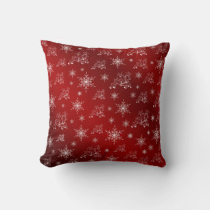 red,reindeer, star, stars, snowflake, christmas cushion