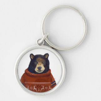 Red Reindeer Sweater Bear Key Ring