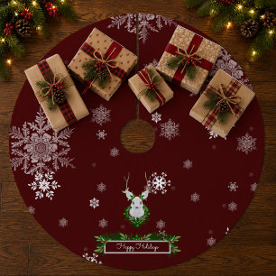 Red Reindeer Tree Skirt