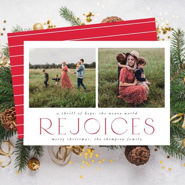 Red Religious Christmas Card with Two Photos (Creator Uploaded)