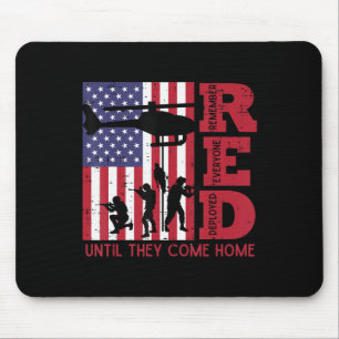 RED Remember Everyone Deployed Flag Helicopter Mem Mouse Mat