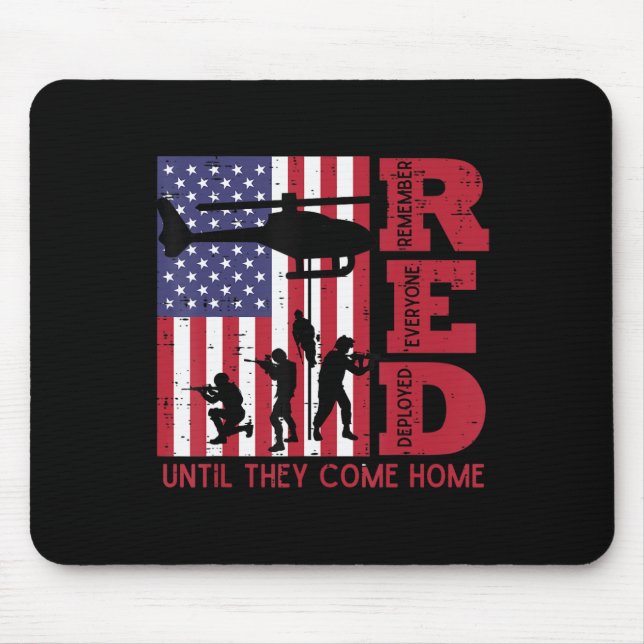 RED Remember Everyone Deployed Flag Helicopter Mem Mouse Mat (Front)