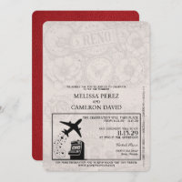 Red Reno Passport Wedding Invitation