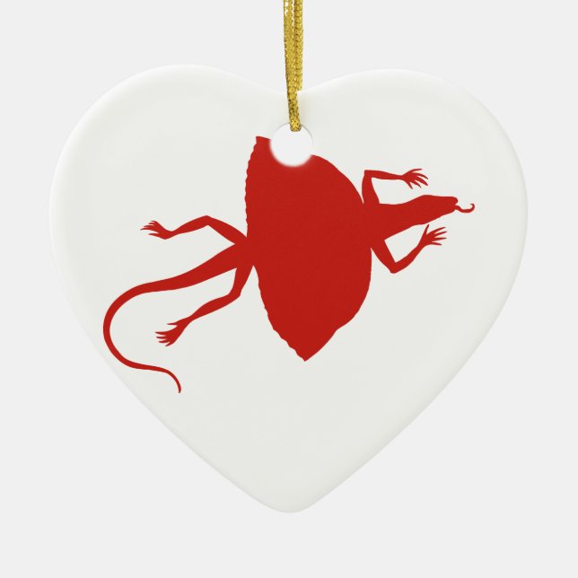 Red reptile ceramic tree decoration (Front)