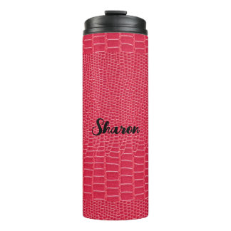 Red Reptile Skin Thermal Tumbler