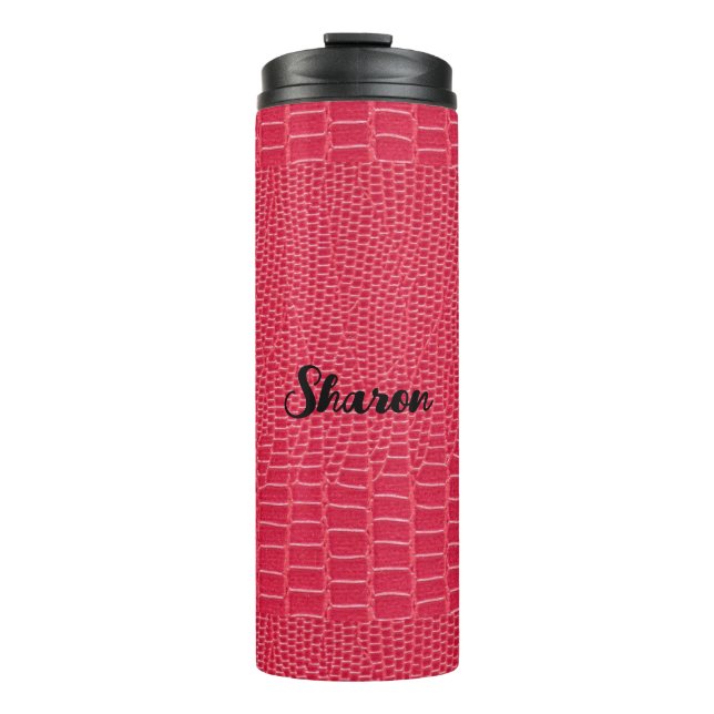 Red Reptile Skin Thermal Tumbler (Front)