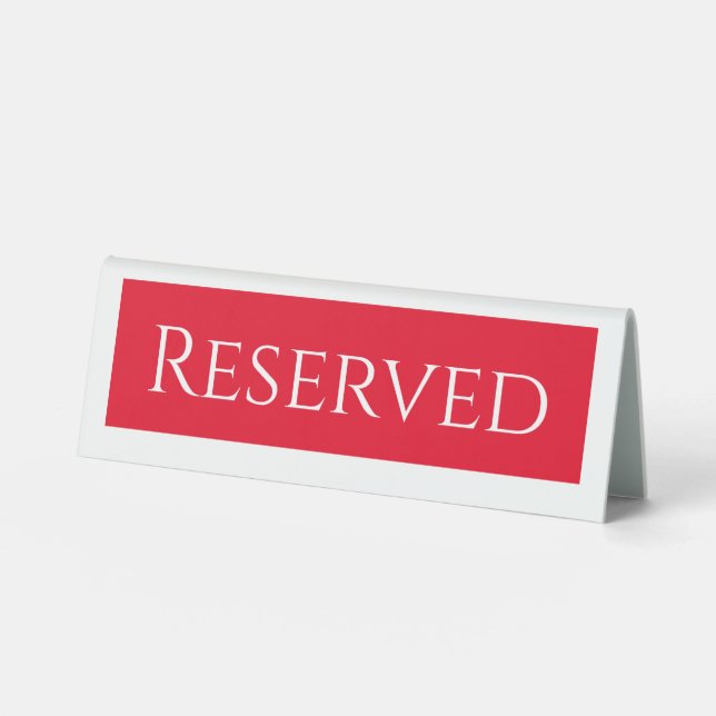 Red Reserved Table Sign (Front)