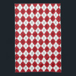 Red Retro Argyle Kitchen Towel Gift<br><div class="desc">A classic red and white argyle pattern with an accent of black decorates this kitchen towel. The design is from original art.</div>