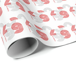 Red Retro Big Numbers Class of Wrapping Paper