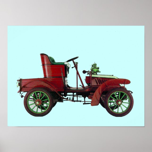 RED RETRO CAR / AUTO RESTORATION - AUTOMOTIVE POSTER (Front)