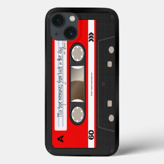 Red Retro Cassette Tape Personalised Case
