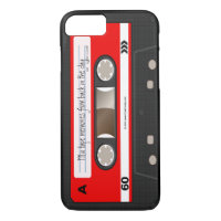Red Retro Cassette Tape Personalised Cool Unique