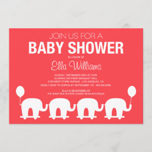 RED RETRO CIRCUS   BABY SHOWER INVITATION