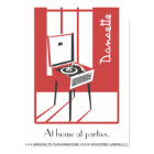 Red Retro Dansette record player Pop Art poster