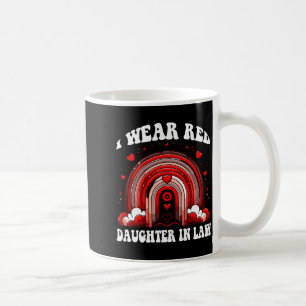 Red Retro Daughter In Law Heart Disease Rainbow Ba Coffee Mug