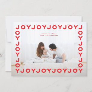 RED retro Fun Joy Joy Joy Frame PHOTO ChristmaS Holiday Card