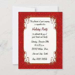 Red Retro Holiday Invitation