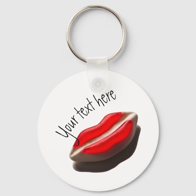 Red Retro Lips Key Ring (Front)