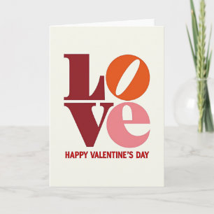 Red Retro Love Valentines Day Card