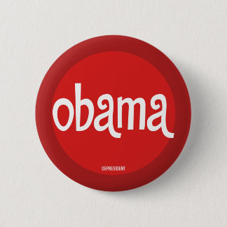 Red Retro Obama Button
