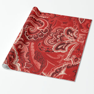 Red Retro Paisley Bandanna/Bandanna Wrapping Paper